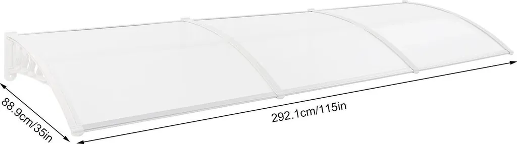Auvent de porte design en aluminium - Structure murale moderne Type B 120cm - 2
