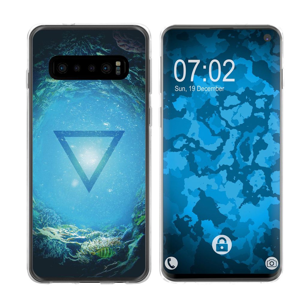 PhoneNatic Case kompatibel mit Samsung Galaxy S10 Silikon-Hülle Element Wasser M4