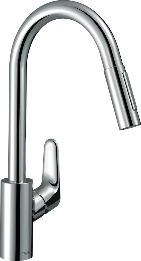 Mitigeur évier Hansgrohe Focus fini les éclaboussures avec douchette flexible