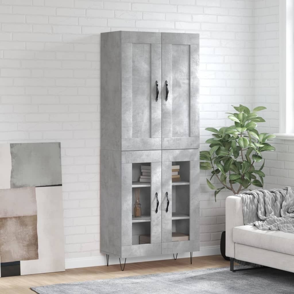 Maison Exclusive - Highboard Betongrau 69,5x34x180 cm Holzwerkstoff