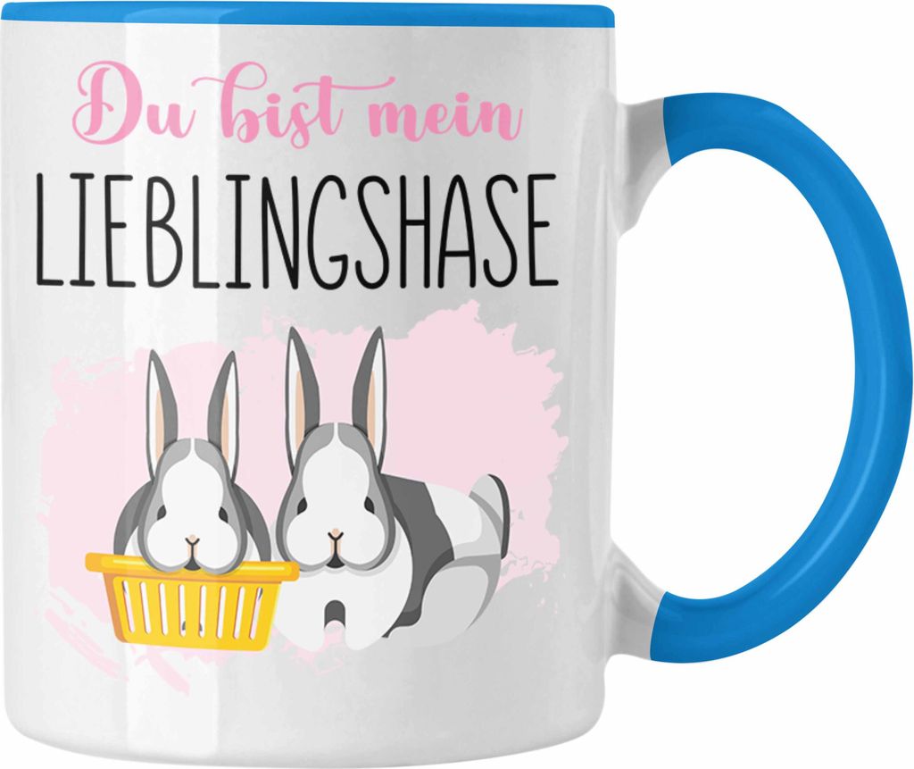 Trendation - Lieblingshase Geschenk Tasse Liebste Person Beste Freundin Bester Freund Geschenk (Blau)