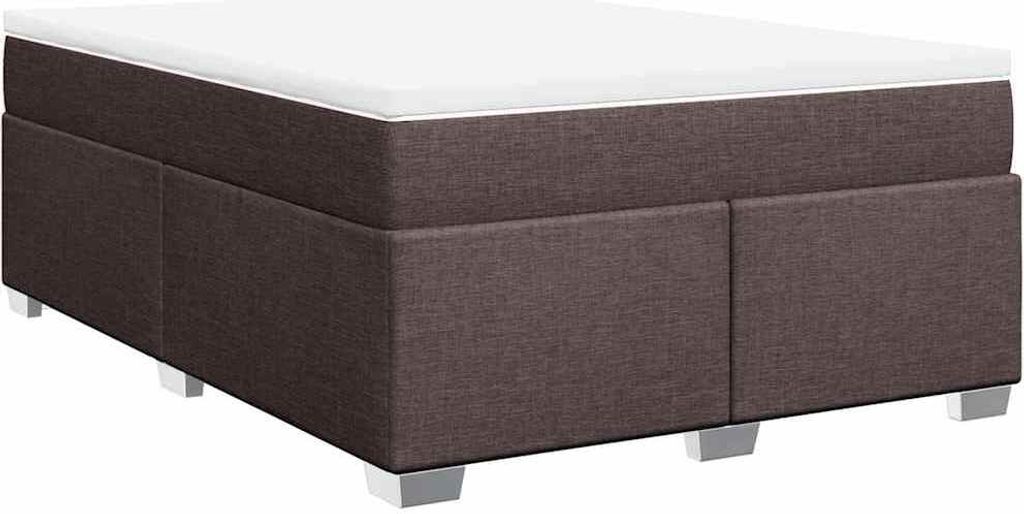 vidaXL Boxspringbett mit Matratze Dunkelbraun 140x190 cm Stoff