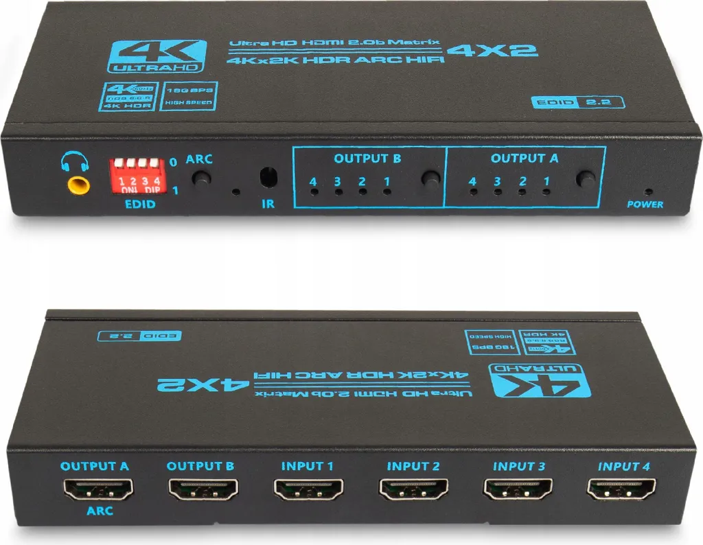 Matrice HDMI 4x2 : Connectez 4 Sources sur 2 Écrans 4K sans Perte ARC