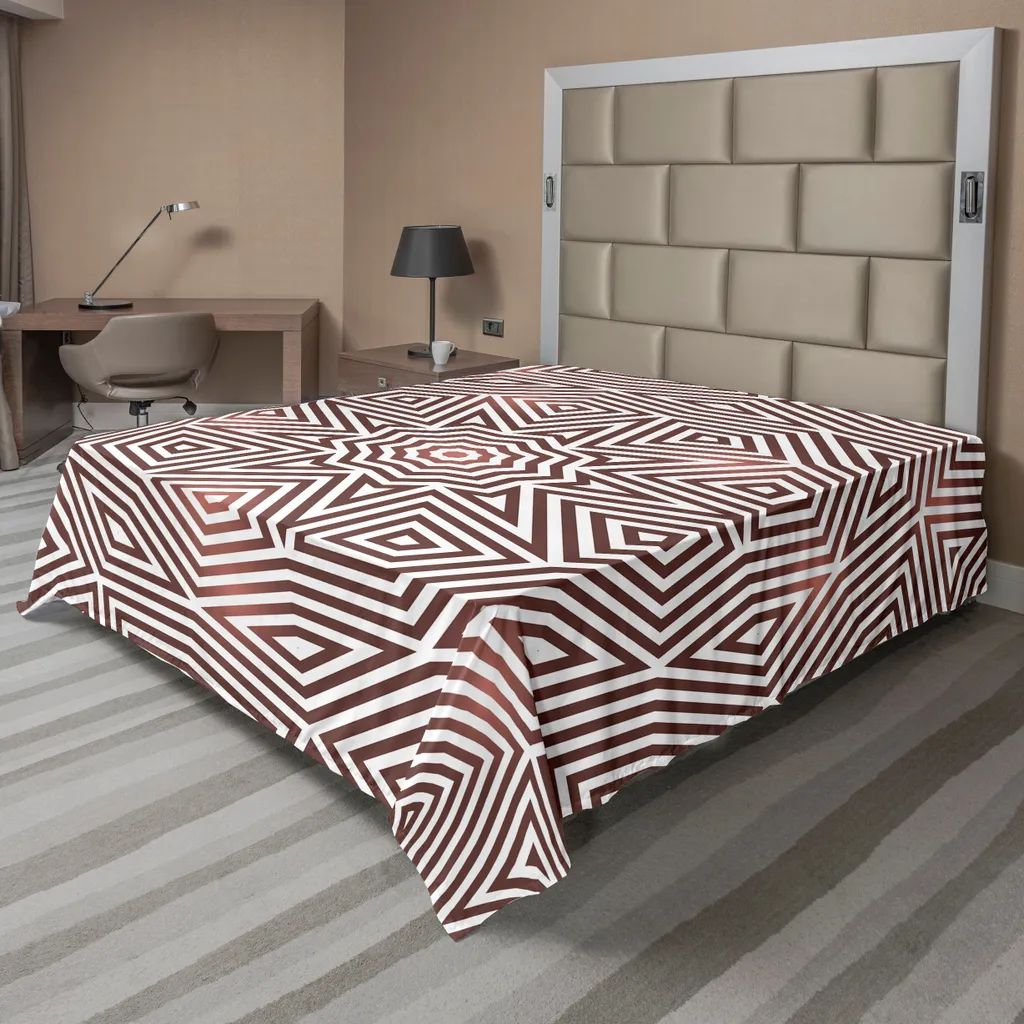 Drap de lit ABAKUHAUS motifs celtiques baroques 275x260 cm beige brun