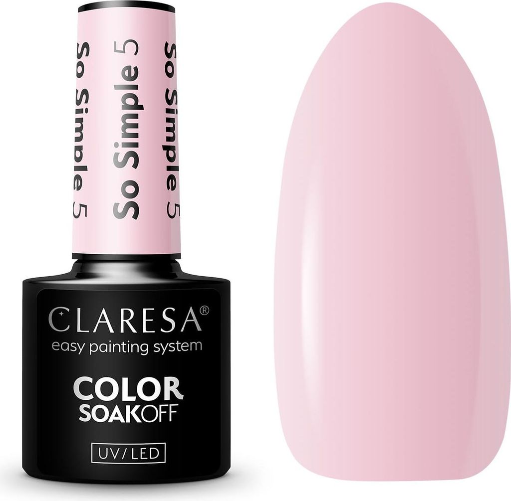 A bottle of Claresa gel nail polish and a color swatch.
