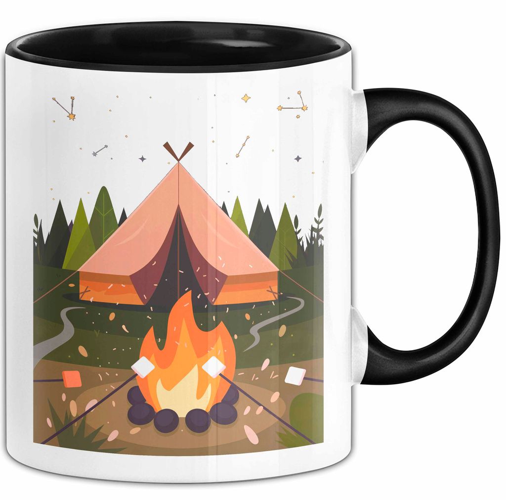Camper Tasse Geschenk Lustige Geschenkidee Spruch Für Outdoor Abenteurer (Schwarz)