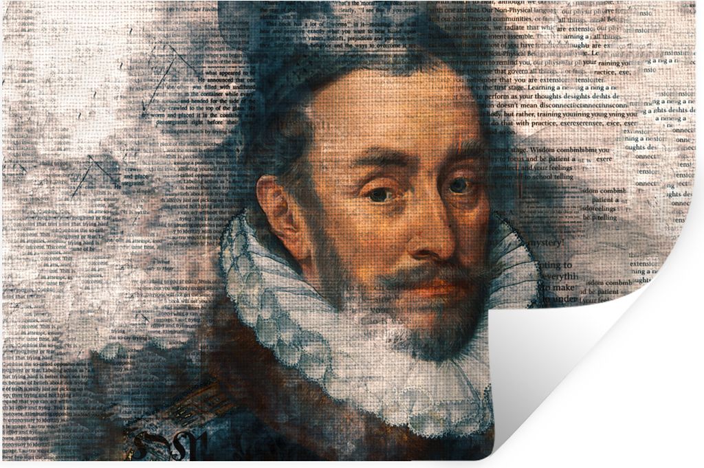 MuchoWow Wandtattoo Wandsticker Wandaufkleber Wilhelm von Oranien - Adriaen Thomasz - Zeitungsartikel 90x60 cm Selbstklebend und Repositionierbar...