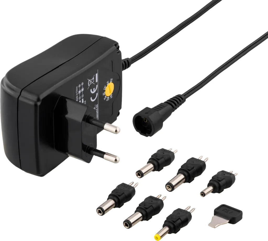 Bloc Alimentation Réglable 3-12V avec Courant 1,5A et 6 Pointes Inter