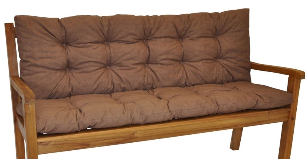 Polstr na zahradní lavičku 150 cm - látka hnědý melír Obrázek produktu 