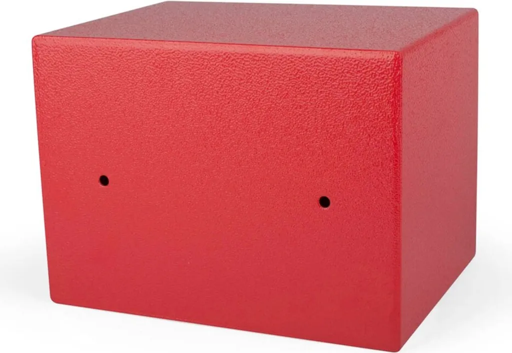 Mini-coffre-fort à code digital Pavo 8005611 en acier rouge renforcé