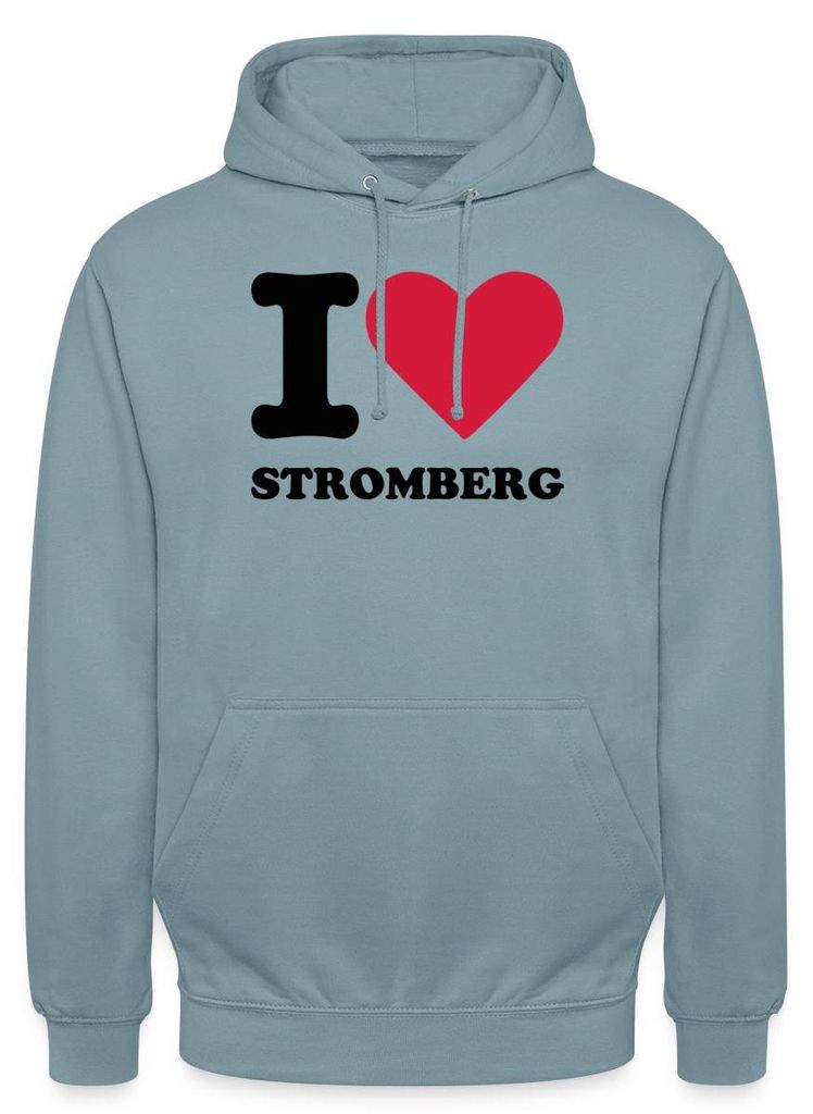 Spreadshirt Stromberg Fanartikel I Love Stromberg Uni Hoodie, M, Nebelblau