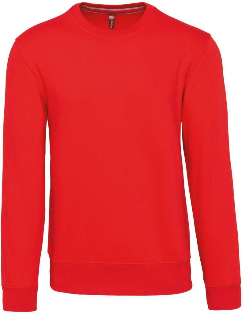 Kariban Herren Sweatshirt Pullover Sweat Pulli Langarmshirt Sweatjacke, Größe:2XL, Farbe:Rot
