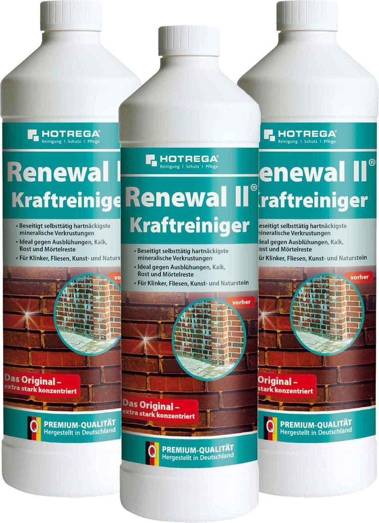 HOTREGA Renewal II Kraftreiniger 1 Liter - Steinreiniger Profi Konzentrat - für bis zu 100 m²