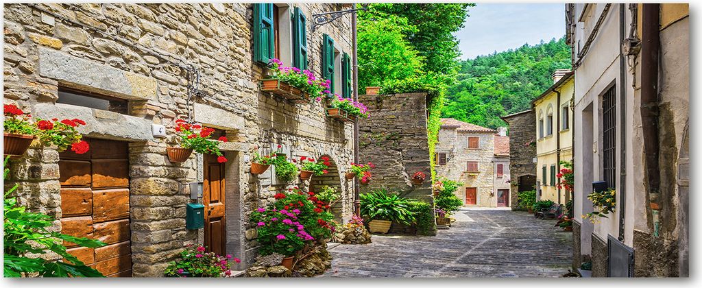 Tulup Leinwandbild - 125x50 cm - Wandkunst - Drucke auf Leinwand - Leinwanddruck - Sehenswürdigkeiten & Architektur - Mehrfarbig - Reizende Gasse