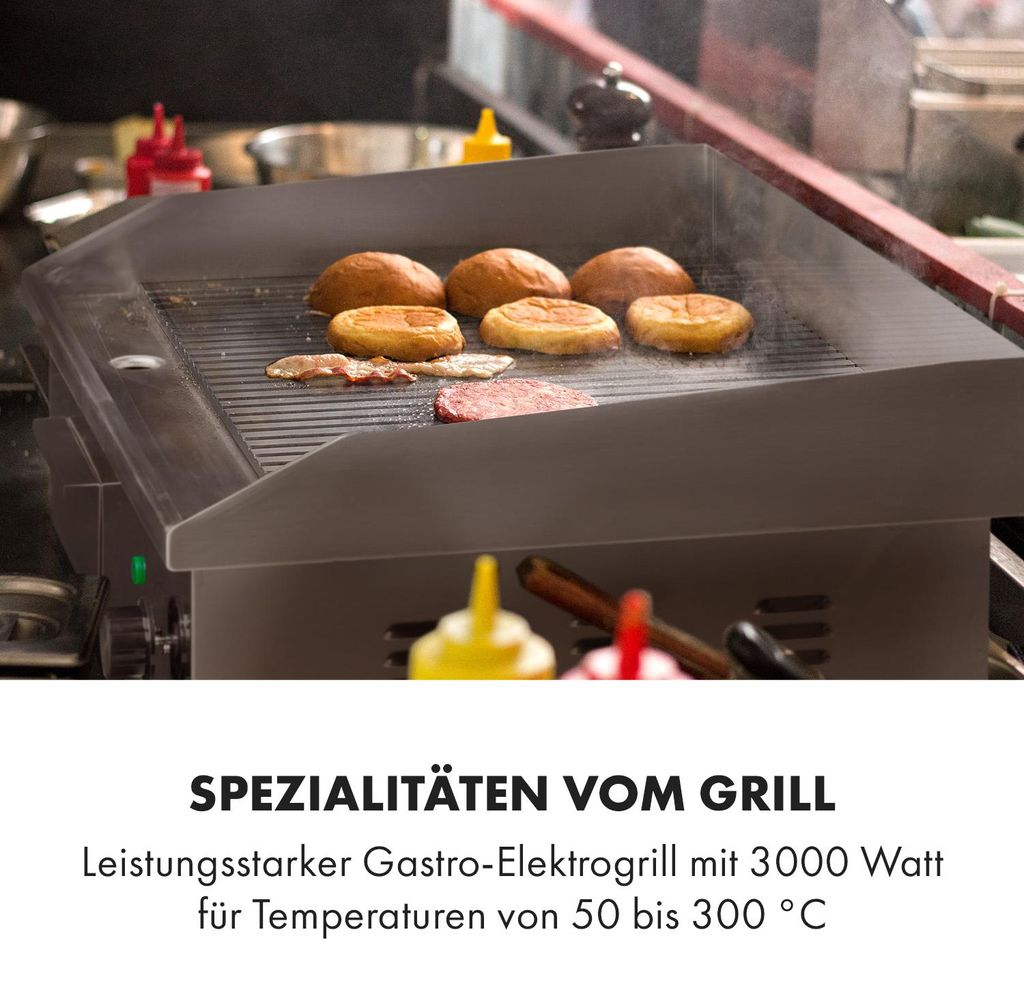 Klarstein Elektrogrill mit 3000W & 54,5x35cm Grillfläche