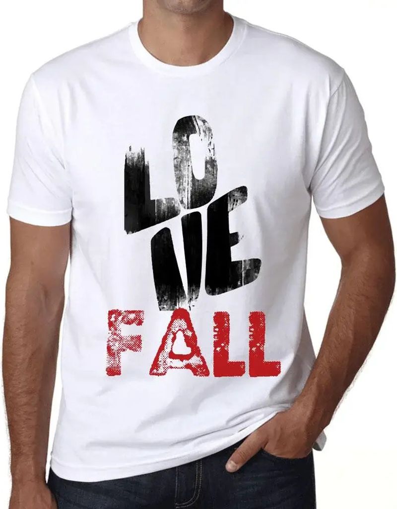 Herren Grafik T-Shirt Liebeskummer – Love Fall – Öko-Verantwortlich Vintage Jahrgang Kurzarm Lustige Druck Geburtstag Geschenk Mann