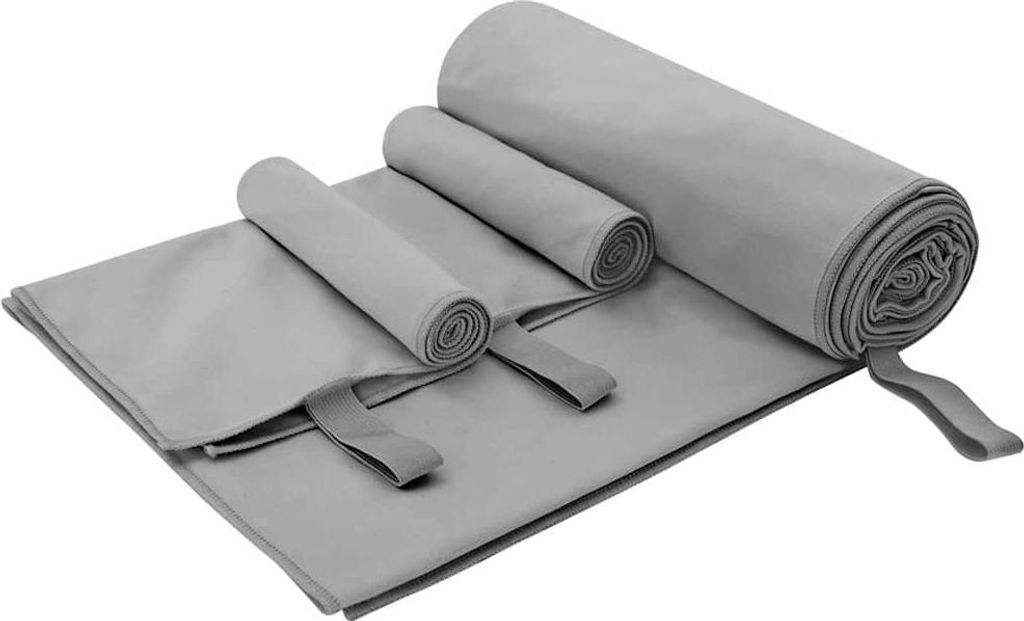 "Schlussverkauf" Sporthandtuch Set 3 Stück - moderne-desgin - Dunkelgrau Polyester und Polyamid C15887