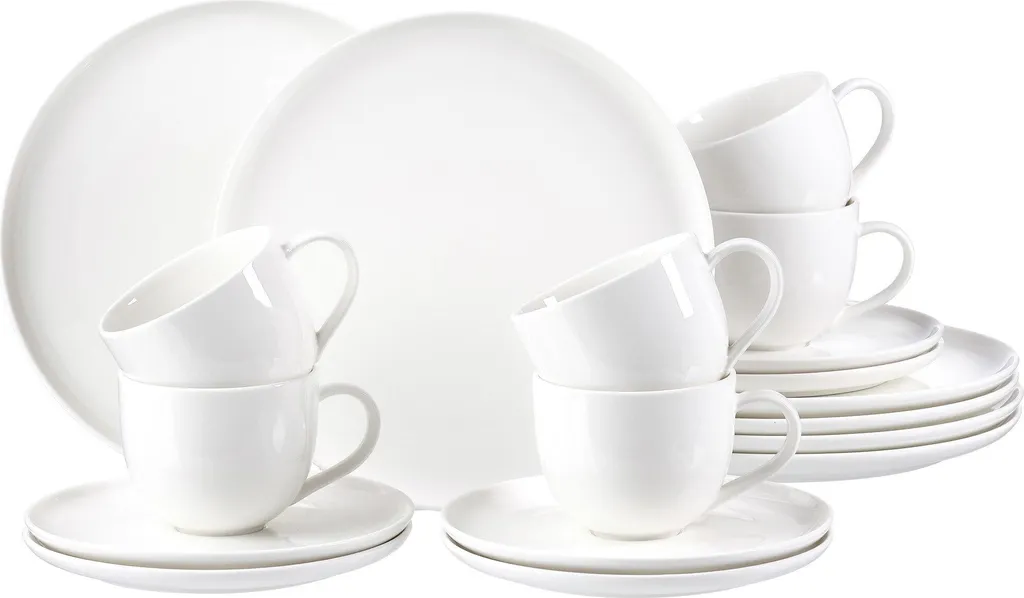 Ritzenhoff & Breker 407150 Servizio da caffè Skagen - 18 pezzi, porcellana, bianco