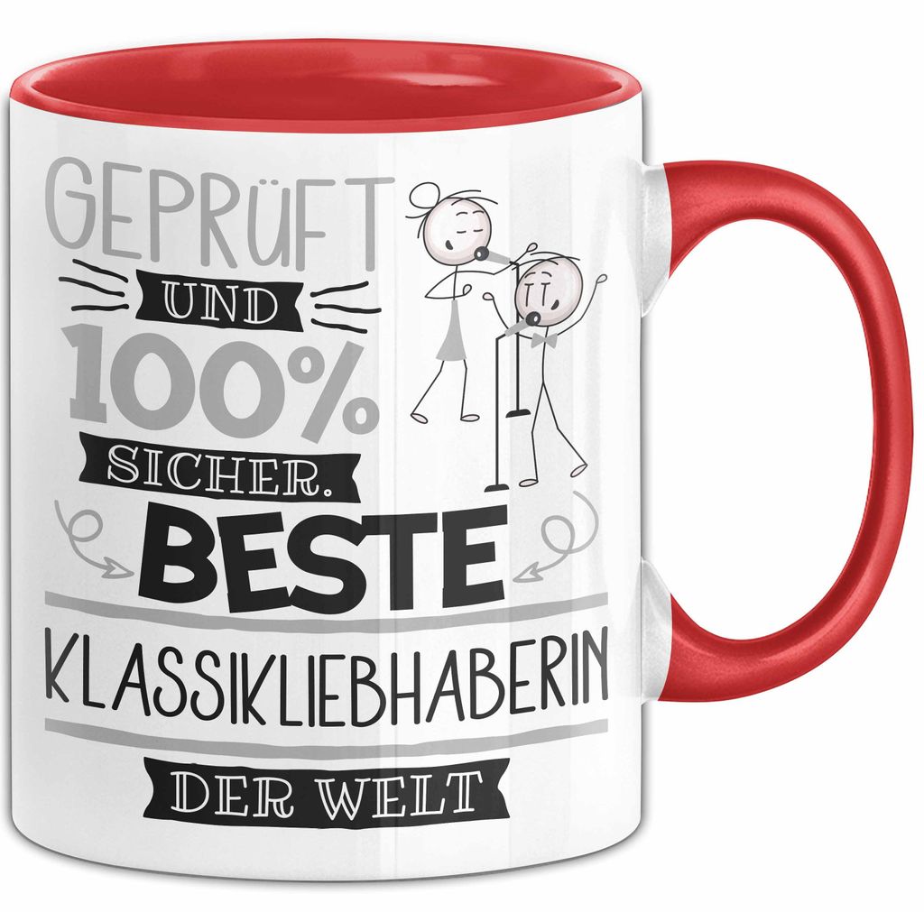 Beste Klassikliebhaberin Der Welt Tasse Geschenk für Eine Klassikliebhaberin Und Sicher Geschenkidee Geburtstag Weihnachten (Rot)