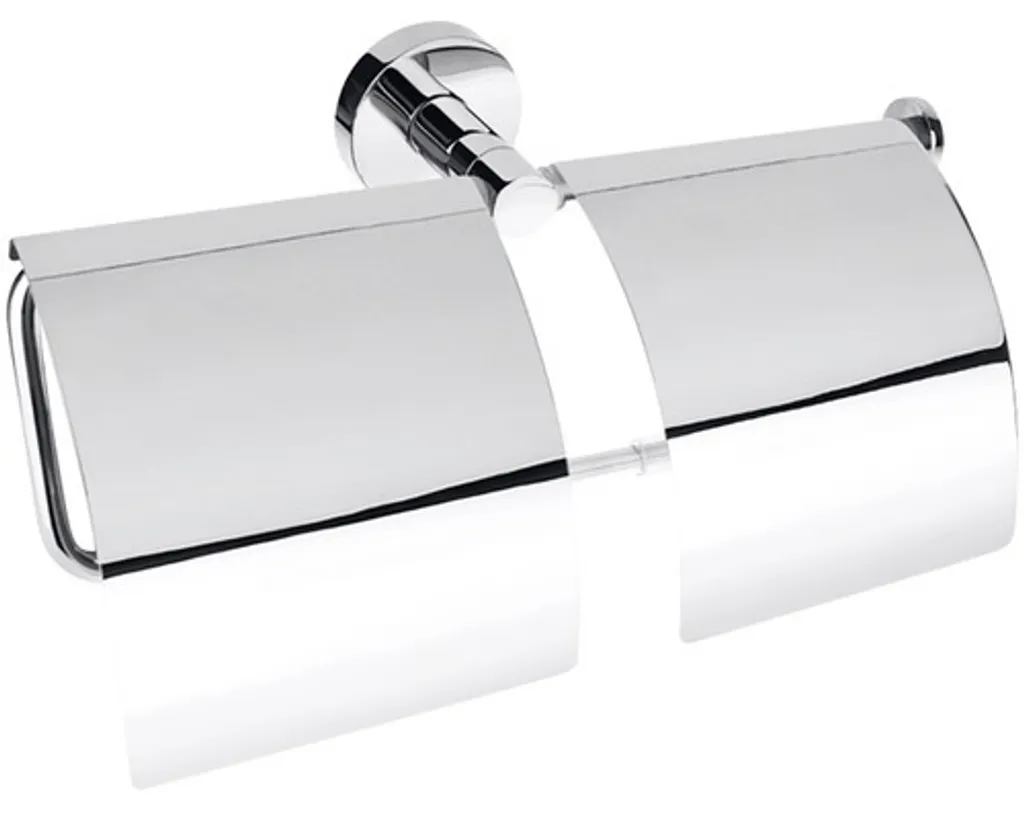 Porte-papier hygiénique Bemeta OMEGA double en laiton chromé brillant