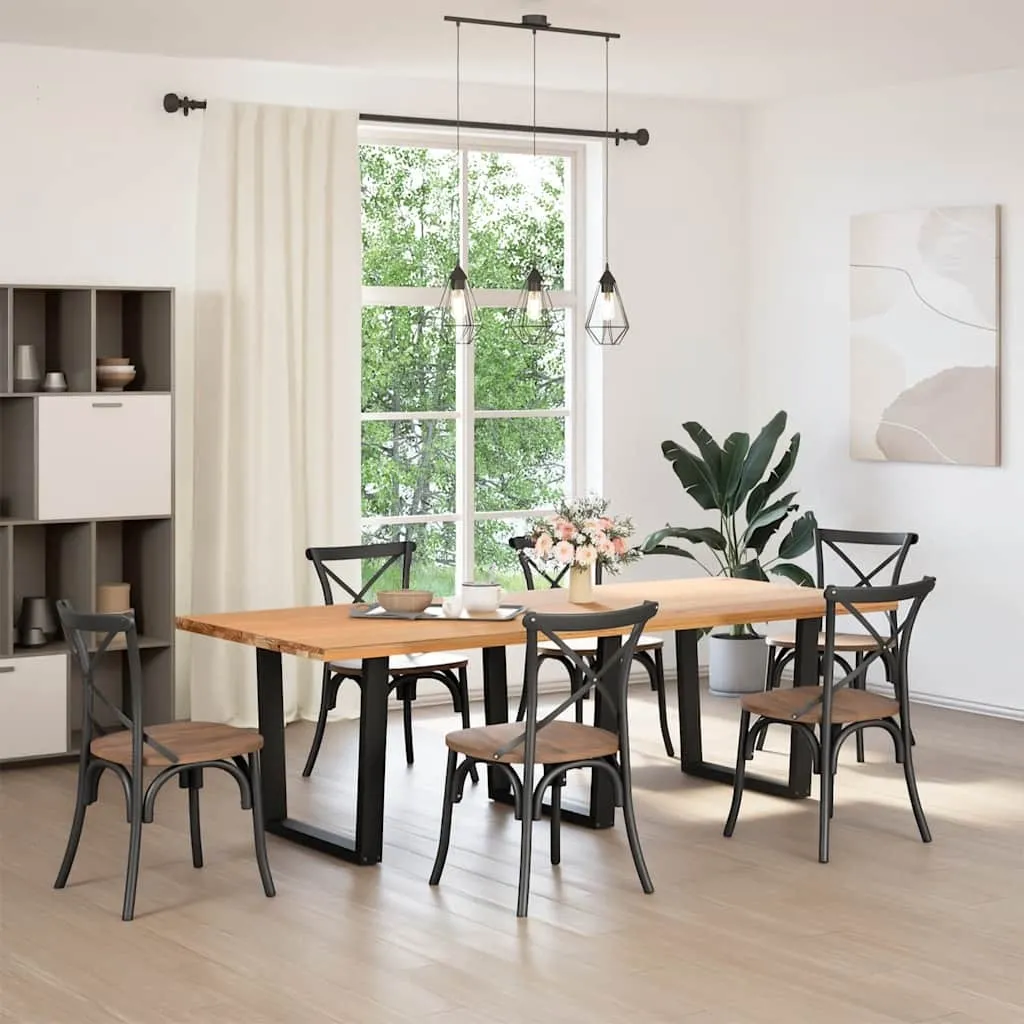 Gambe Tavolo Fai-da-Te SYFAX™ 80x72 cm Acciaio Nero V-Shape 3 pz