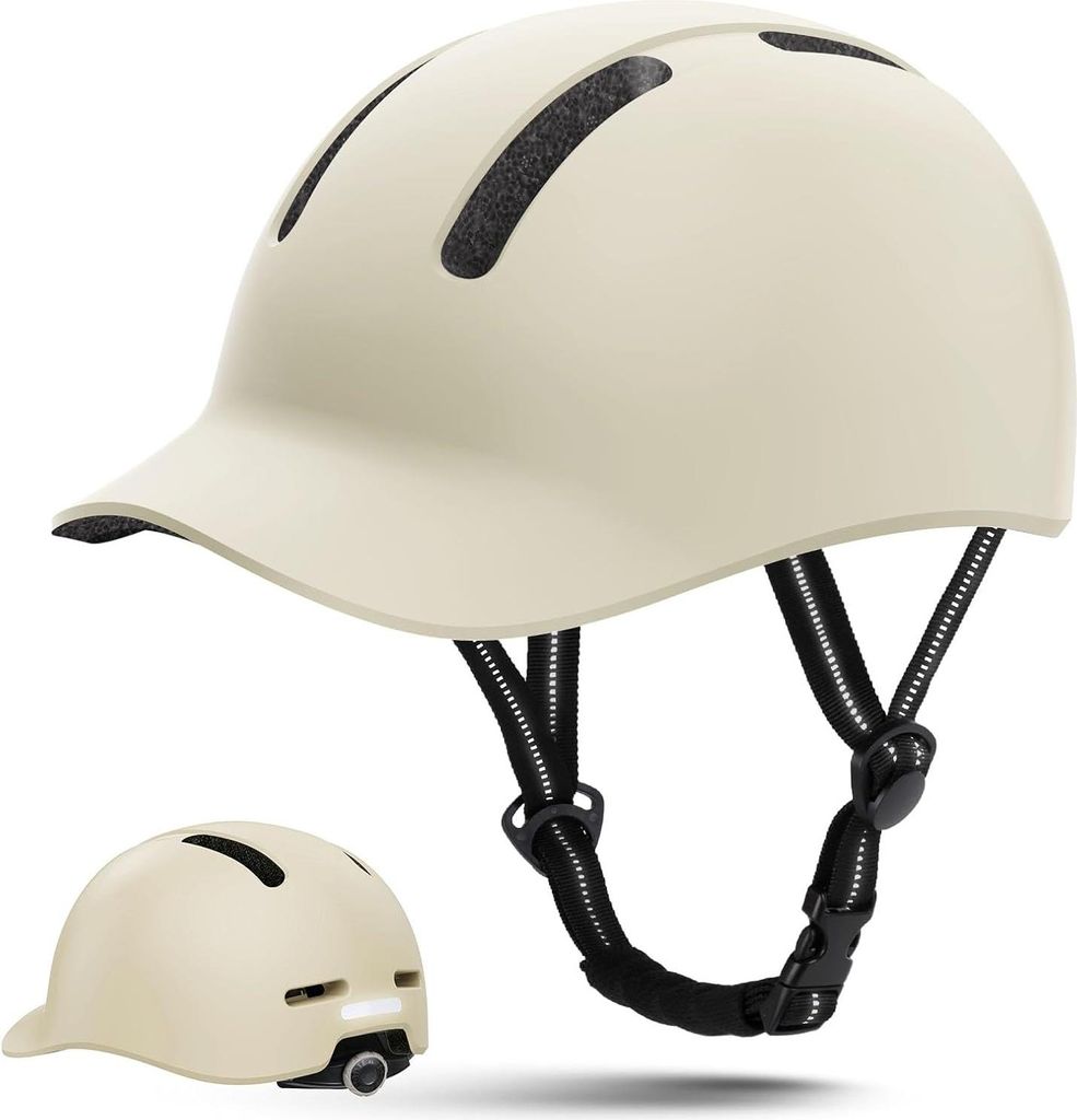 Shinmax Fahrradhelm für Damen und Herren, Einstellbarer Helm mit Visier & Sonnenschutz, Leicht Belüftet Urban Pendler Stadt Rennrad