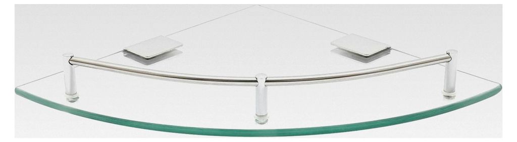 Dreieckiges Glasregal für das Badezimmer, Wandmontage Duschablage, 6mm gehärtetes Glas Eckregal, moderne Glasablage mit Edelstahlhalterungen, 9.2...