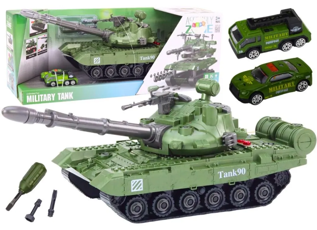 Jouet de Construction Char d'Assaut Militaire avec Effets Sonores Verts