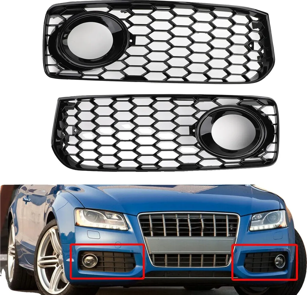 Griglia Fendinebbia Audi A5 S-Line ABS Nero Lucido - Ricambio Premium