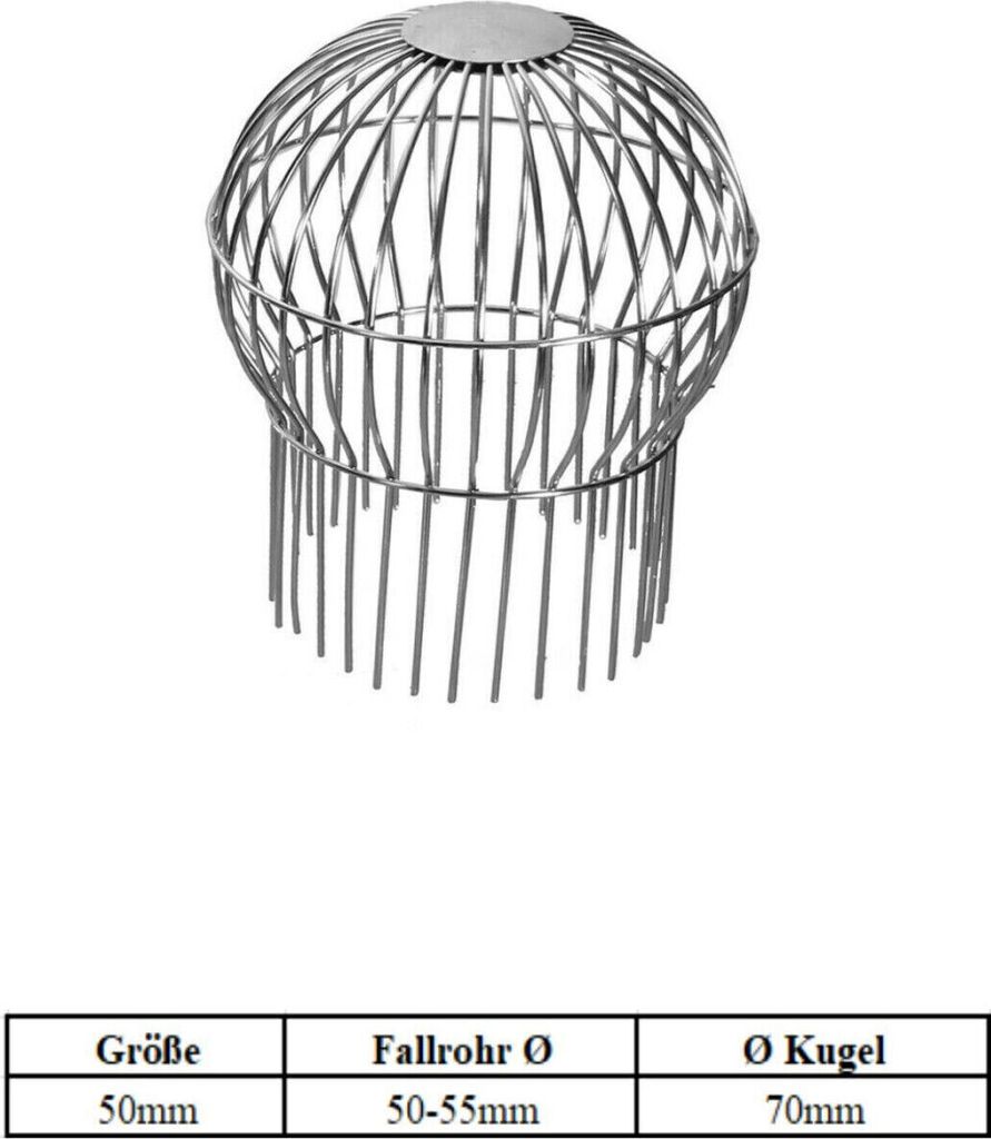 Edelstahl V4A Laubfanggitter Dachrinnensieb Dachrinnenschutz Laubfang Dachrinne 50mm