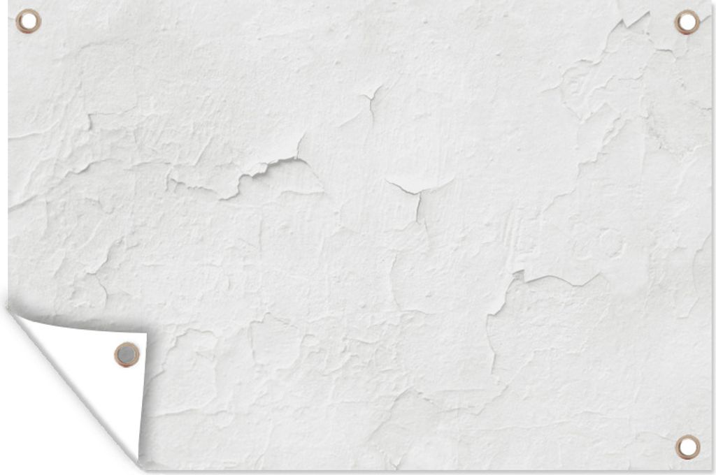 MuchoWow 90x60 cm Outdoor-Poster Gartendeko Sichtschutz Garten Poster für den Garten Spachtelmasse - Weiß - Textur