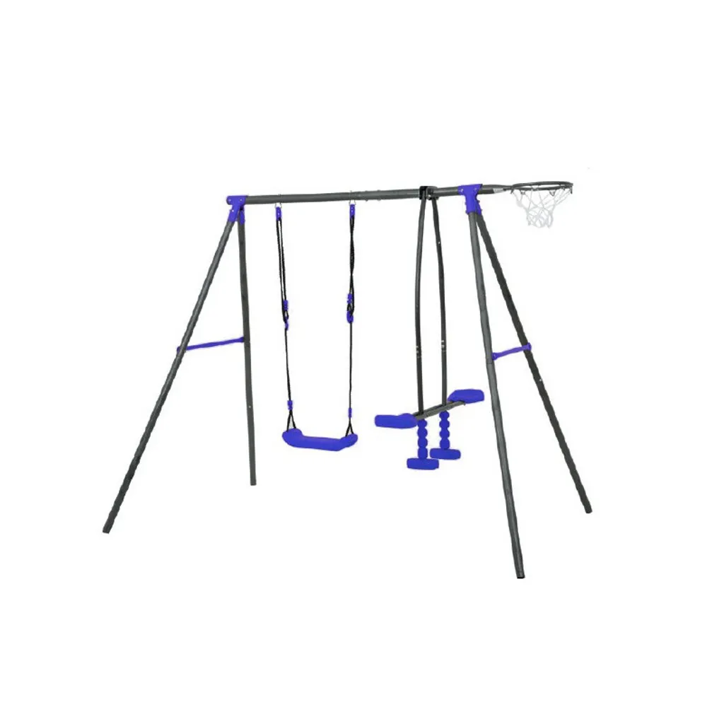 Offerta Parco Giochi 4iQ ALEKS: Metallo, Doppia Altalena e Basket