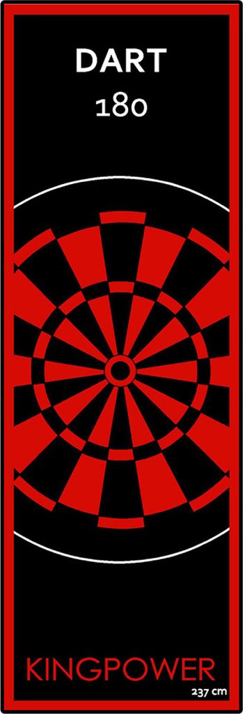 Kingpower Dartteppich mit Abwurflinie, Dart Zubehör mit Motiv, Dartmatte mit Oche, pflegeleichter Teppich rutschfest , Auswahl:Design 19 - 237 x 8...