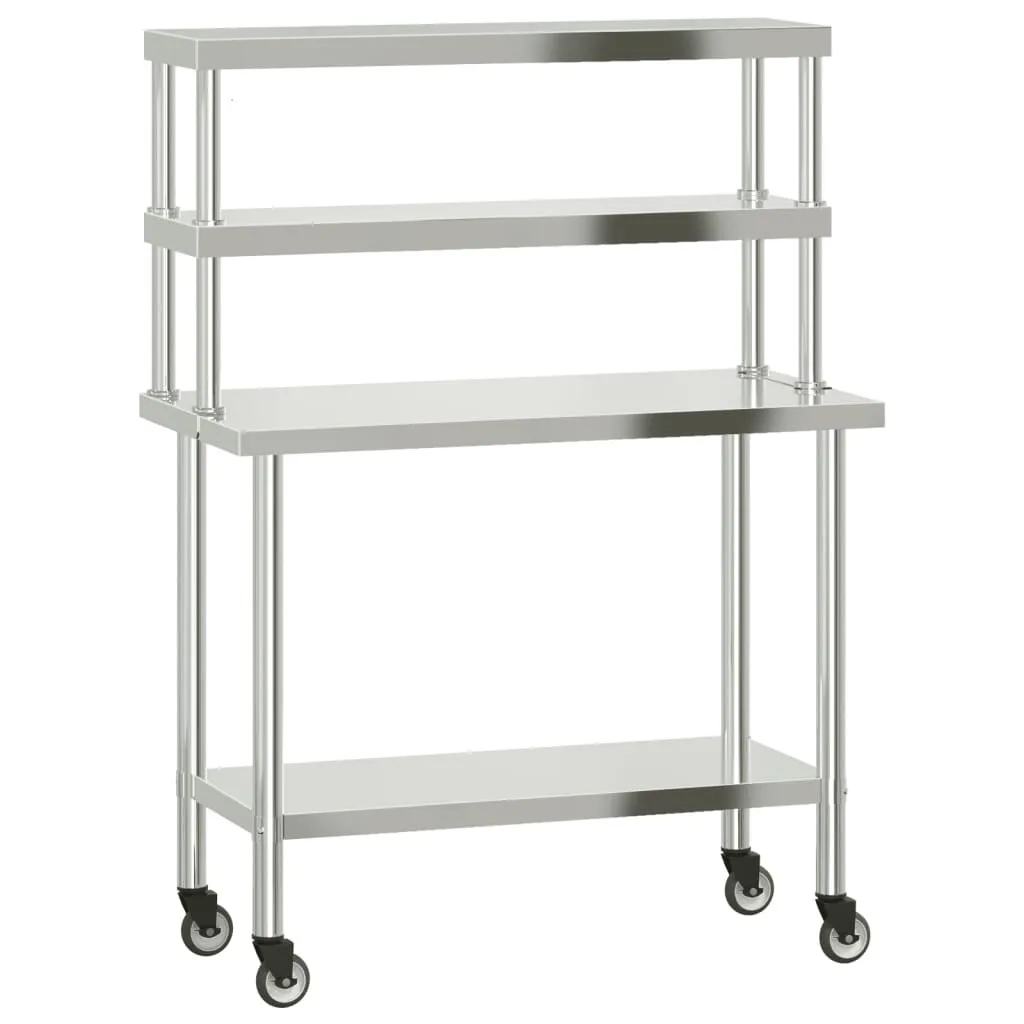 Table de cuisine inox avec protection murale pour hygiène parfaite