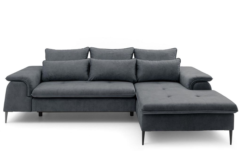 NEXT COLLECTION Ecksofa NOBO , Lose Rückenkissen, zusätzliche Lendenkissen, mit Bettkasten, mit Schalffunktion, Silver, rechts