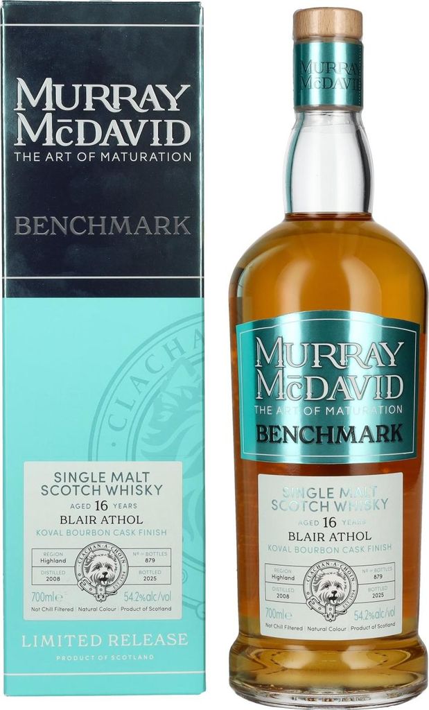 Murray McDavid BENCHMARK 16 Years Old BLAIR ATHOL Koval Bourbon Cask Finish 2008 54,2% Vol. 0,7l in Geschenkbox