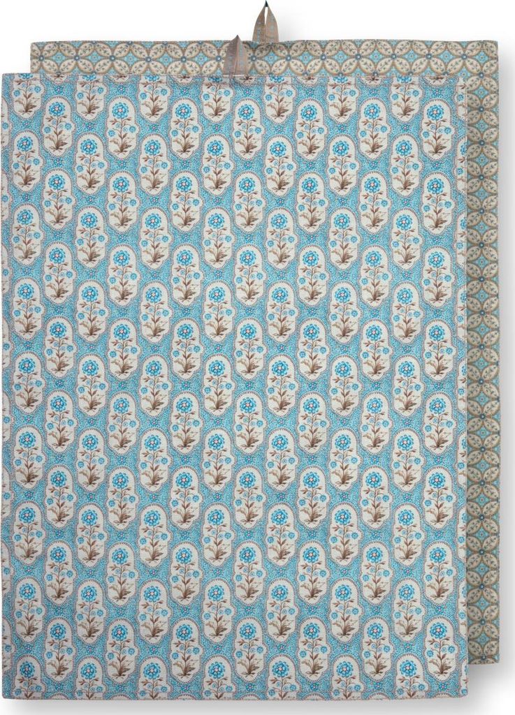 PIP STUDIO Blooming Tales Bustani-Pashmina Khaki-Blue Geschirrtuch 50x70cm 2St.