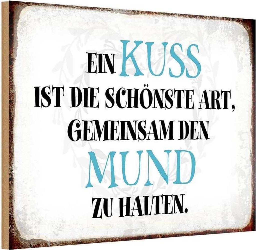 vianmo Holzschild 20x30 cm ein Kuss ist schönste Art Spruch Zitat