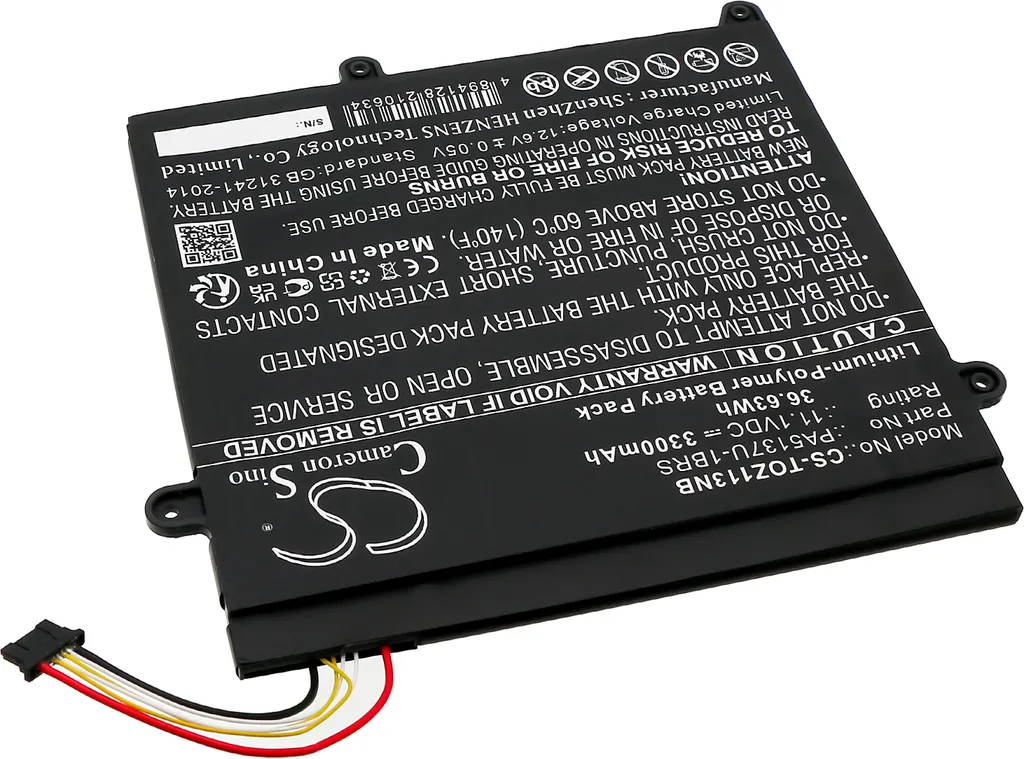 Batterie Longue Durée pour Toshiba Portege Z10T-A-106 - Cellules Li-Polymer