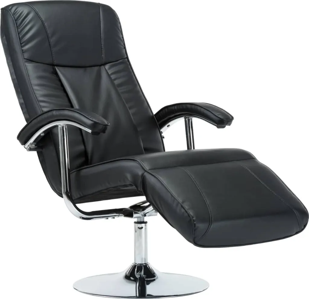 Fauteuil TV Inclinable Noir vidaXL - Détente et Confort en Similicuir