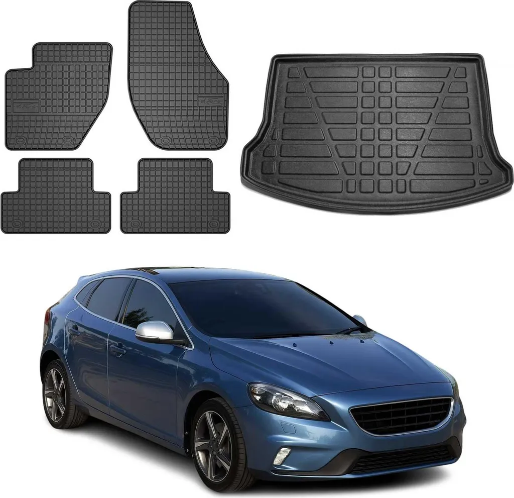 Protezione Interna Volvo V40 2012-2015: Set TPE 5 Pezzi Nero