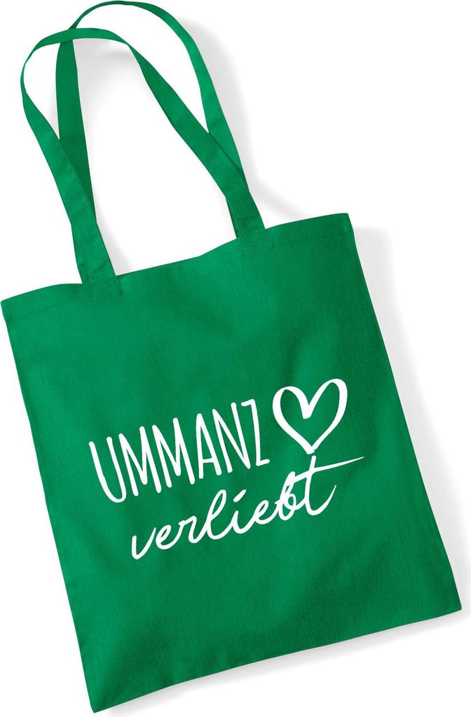 Huuraa Jutebeutel Ummanz verliebt 10 Liter Kelly Green Baumwolle Tasche Geschenkidee