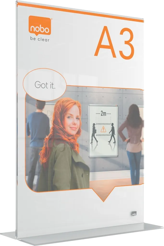 Support A3 vertical Nobo pour un affichage stable et sans reflets