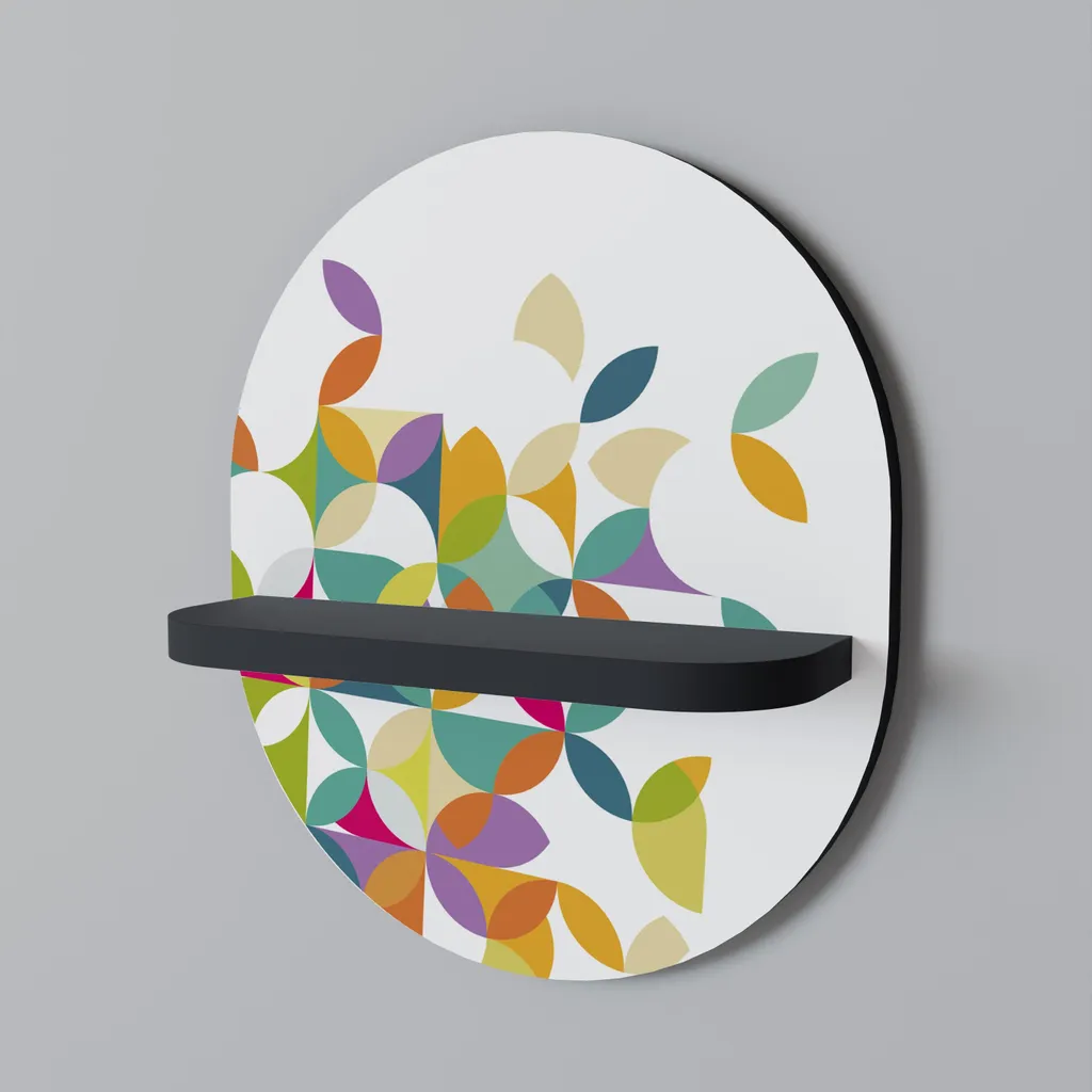 Étagère murale ovale noire PIXEL BLOSSOM pour décoration d'intérieur