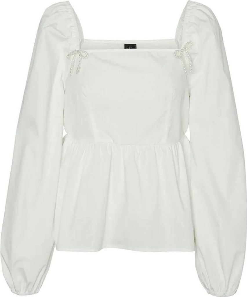 Vero Moda Bow Langarmbluse Weiß M Damen Weiß M