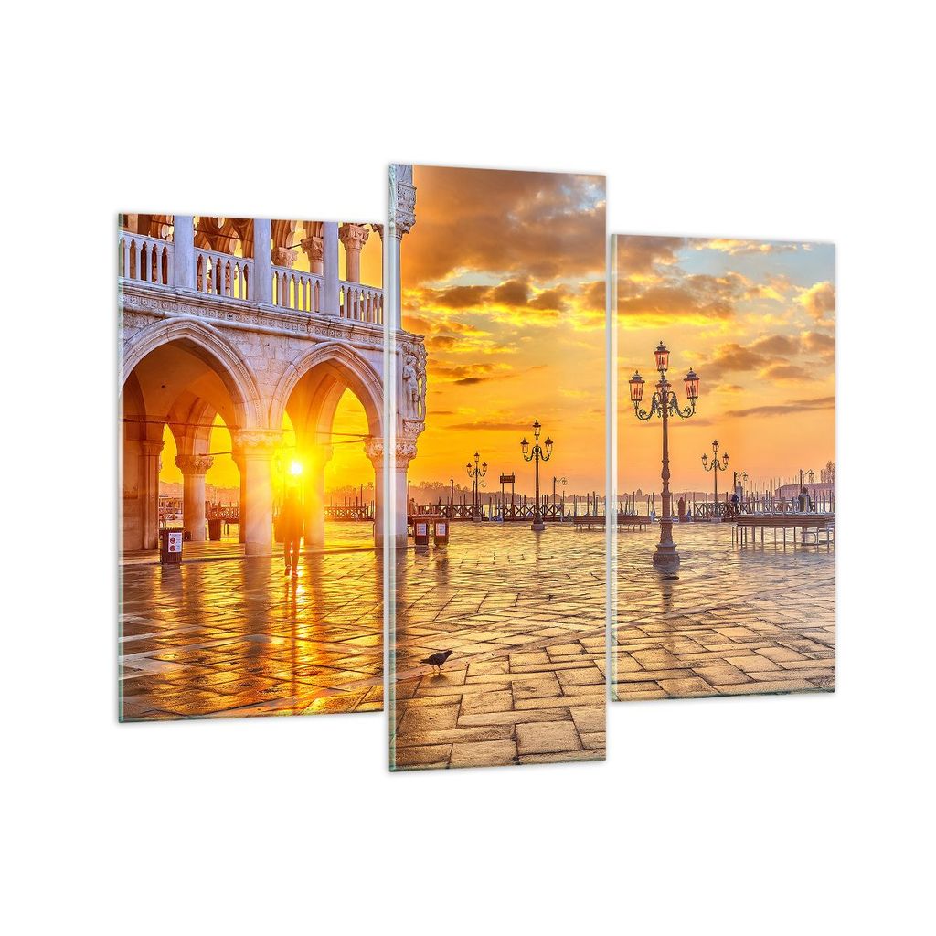 Bilder auf glas - Venedig Stadt - 130x100cm - Glasbilder - Wandbilder - Kunstdruck - zum Aufhängen bereit - Wanddekoration aus Glas - Glas Bilder ...