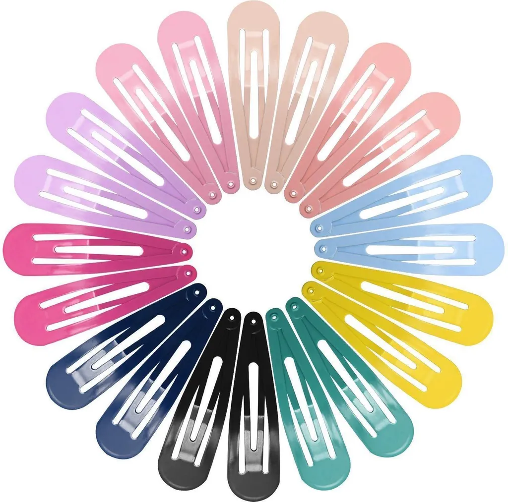 Clips cheveux colorés 7cm : 40 Barrette Métal de 10 Couleurs Assorties