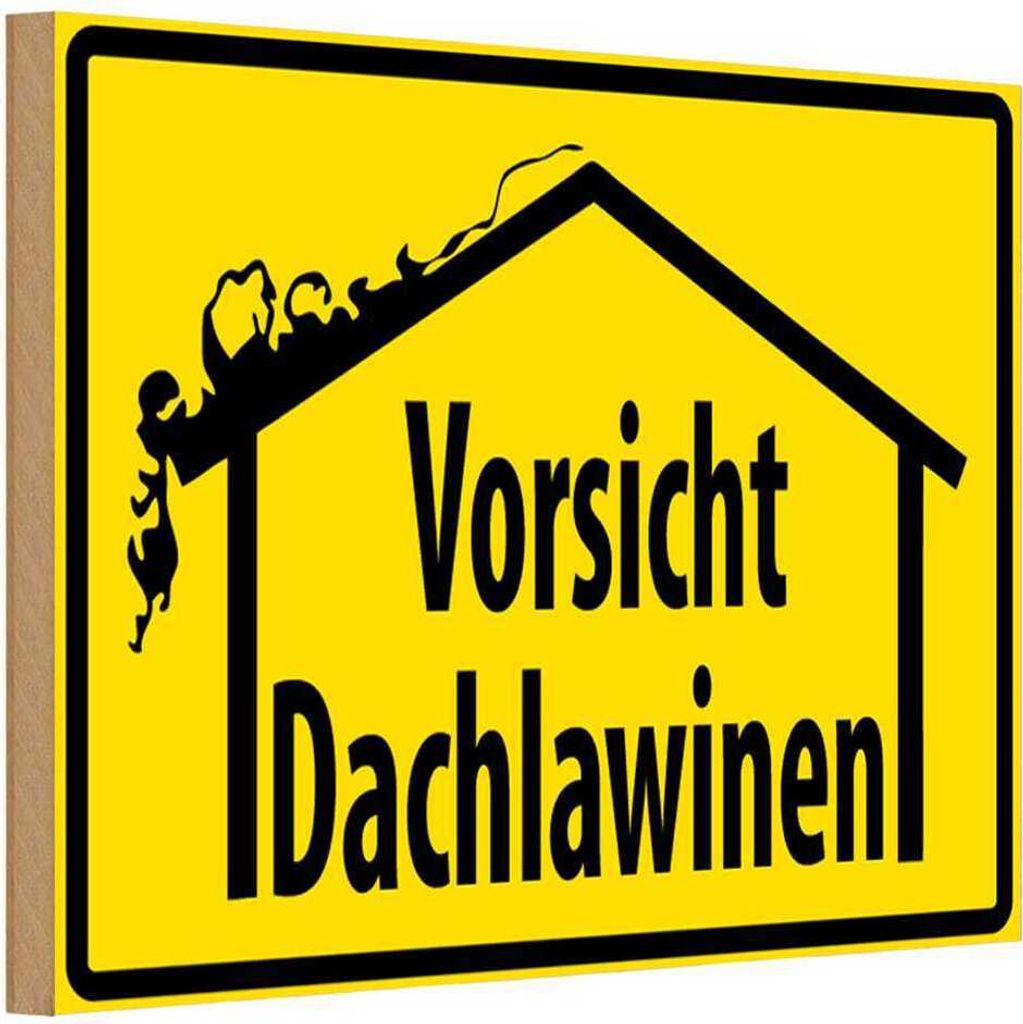 vianmo Holzschild 20x30 cm Vorsicht Dachlawinen Warnschild Hinweisschild