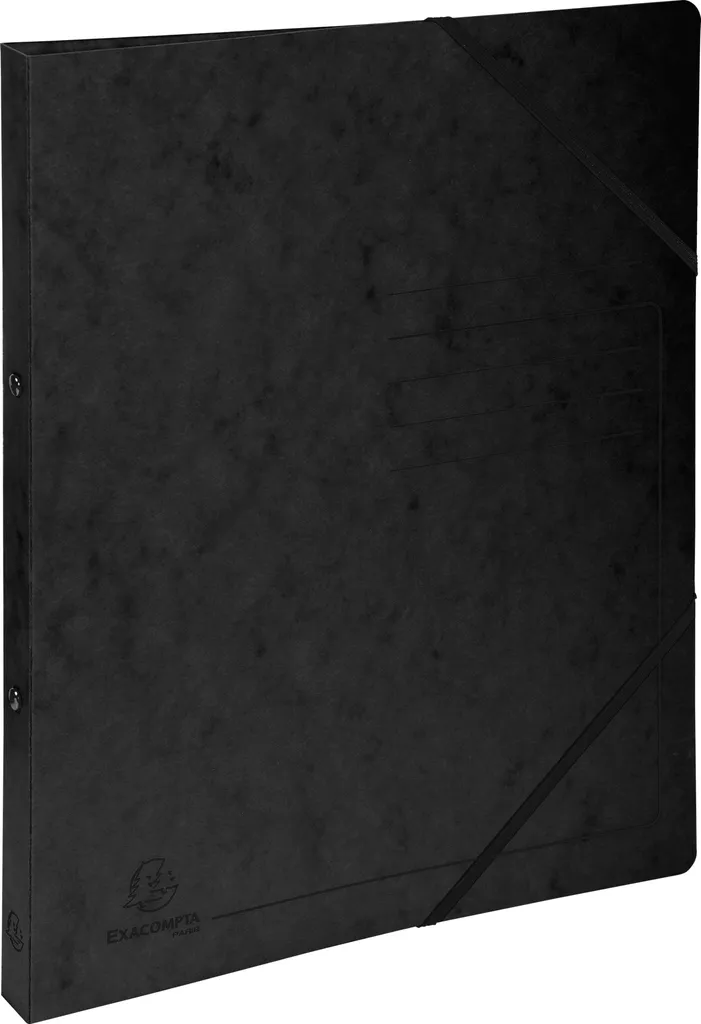 Classeur 2 Anneaux 15mm A4 Noir Exacompta en Carte Lustrée Haute Résistance
