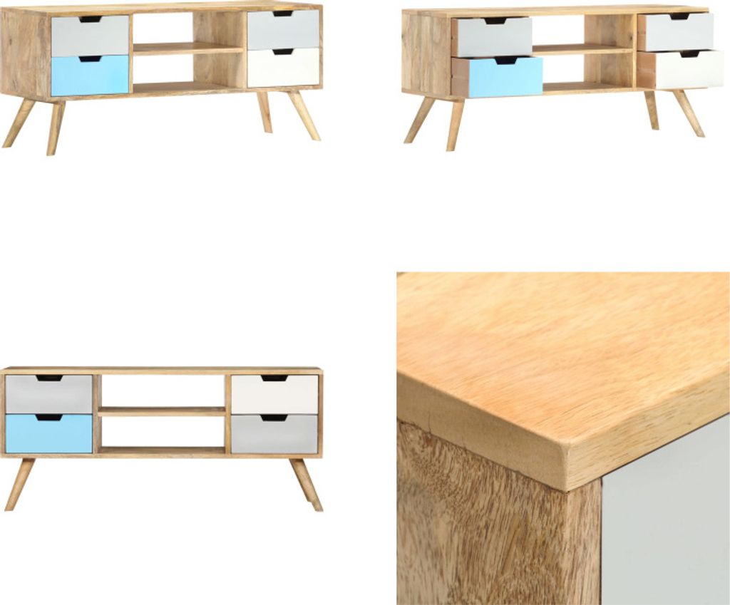 vidaXL TV Schrank 110×35×48 cm Massivholz Mango - TV-Schrank - TV-Schränke - TV-Ständer - TV-Ständer